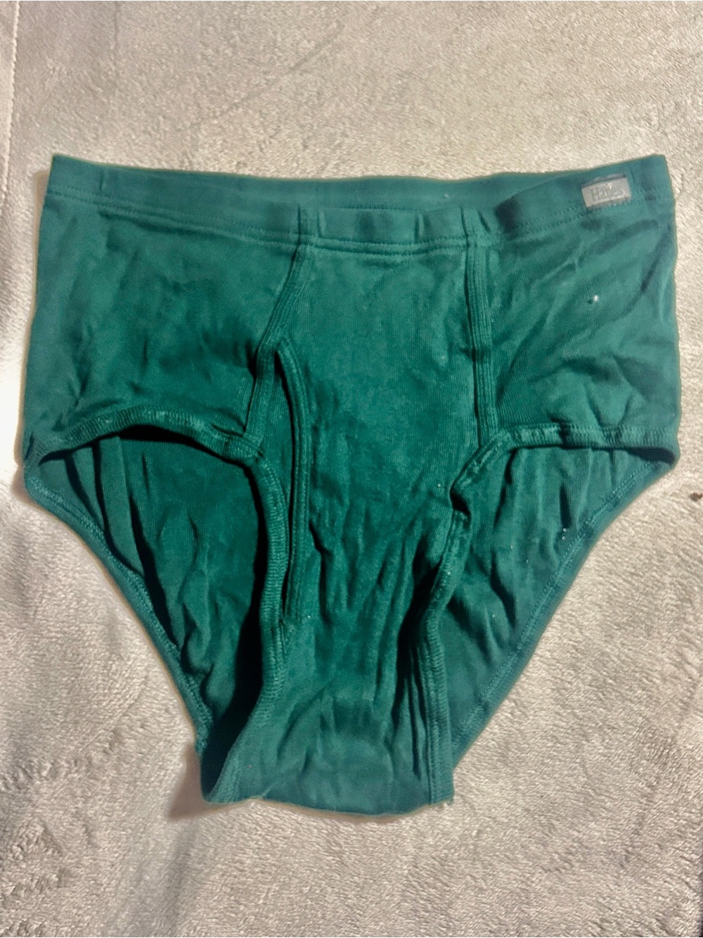 Hanes Briefs 3 Pack - Green & Gray Comfortable Cotton Briefs - Picture 4 of 6